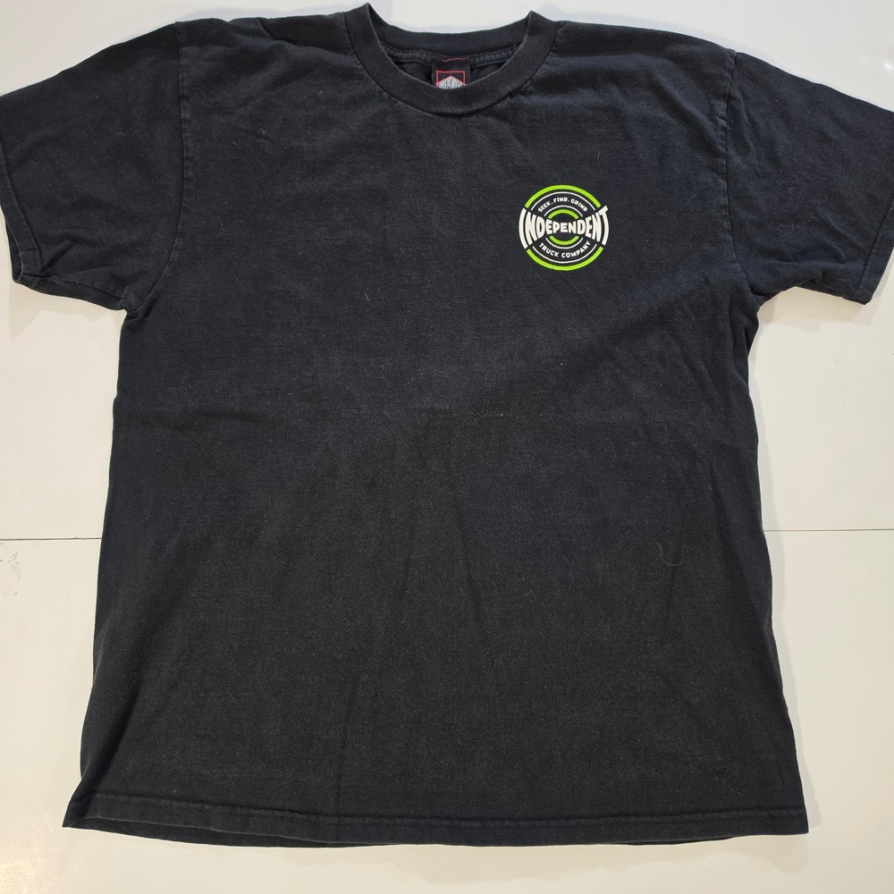 Independent Truck Company Seek Find Grind Skate T-Shirt Black Green Mens Large